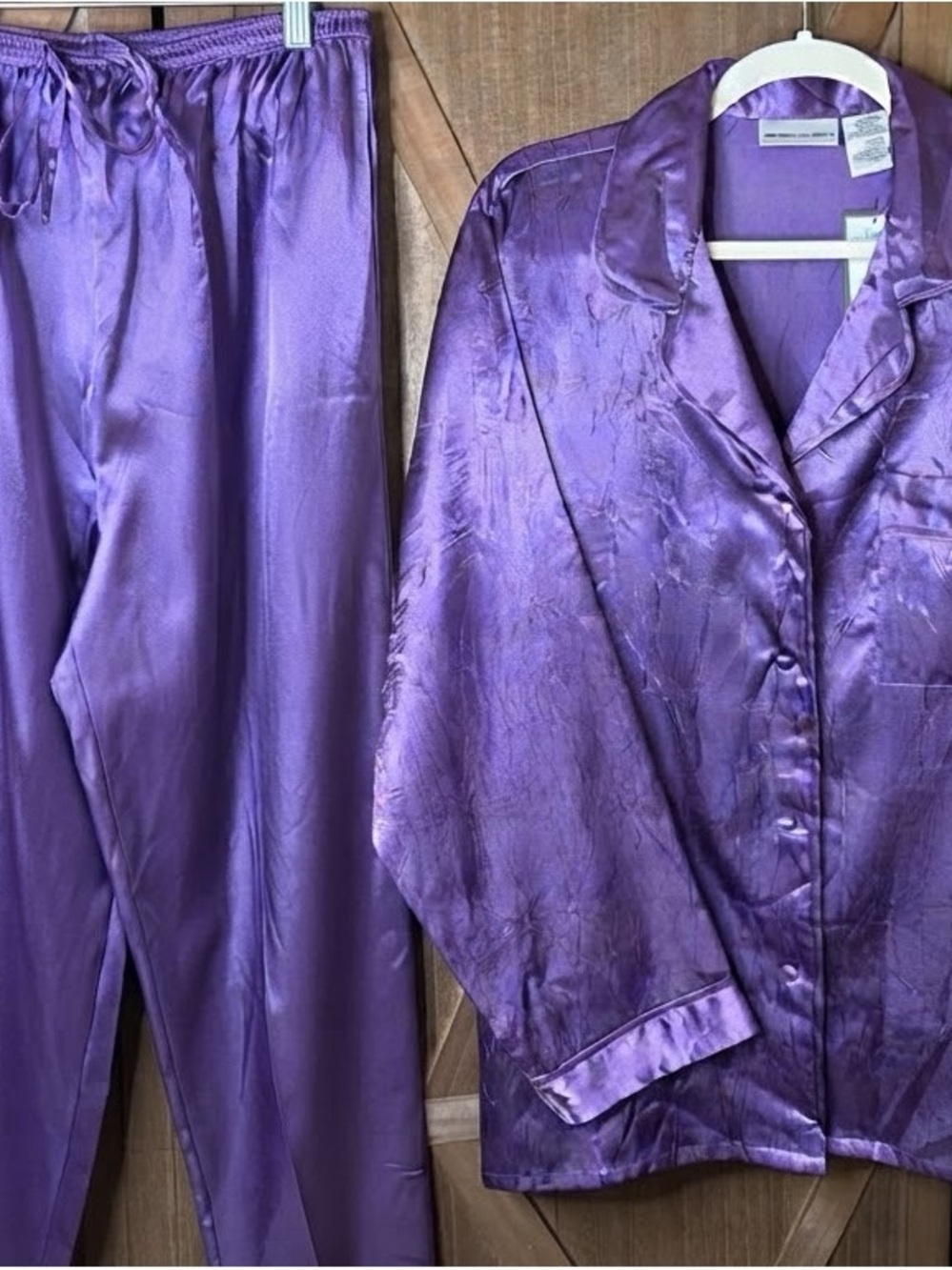PREMIERE COLLECTION Purple Satin Pyjama Set SIZE MEDIUM